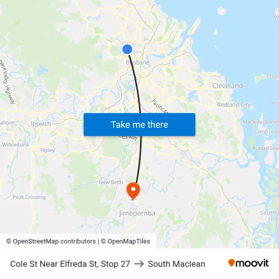 Cole St Near Elfreda St, Stop 27 to South Maclean map