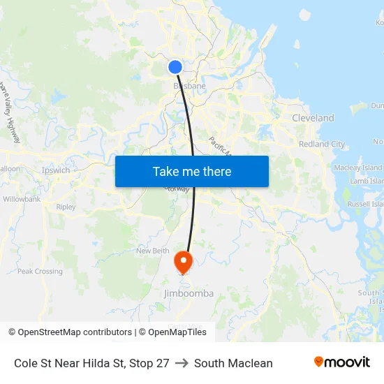 Cole St Near Hilda St, Stop 27 to South Maclean map