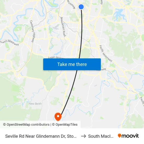 Seville Rd Near Glindemann Dr, Stop 47c to South Maclean map