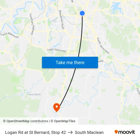 Logan Rd at St Bernard, Stop 42 to South Maclean map