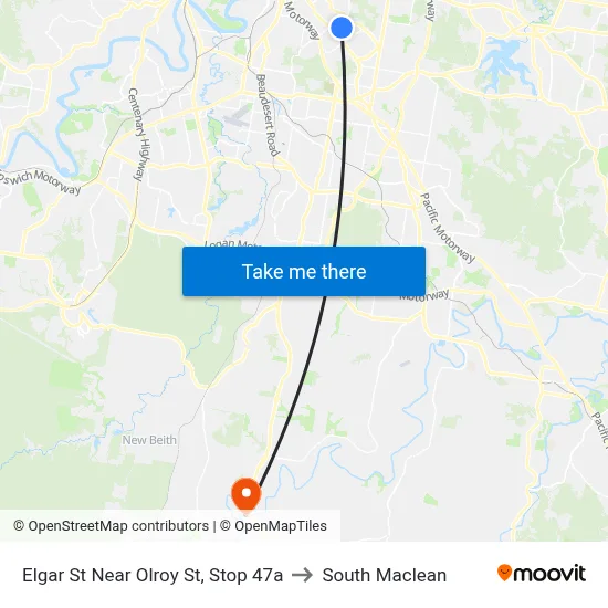 Elgar St Near Olroy St, Stop 47a to South Maclean map
