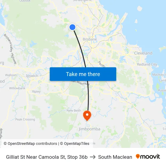 Gilliat St Near Camoola St, Stop 36b to South Maclean map