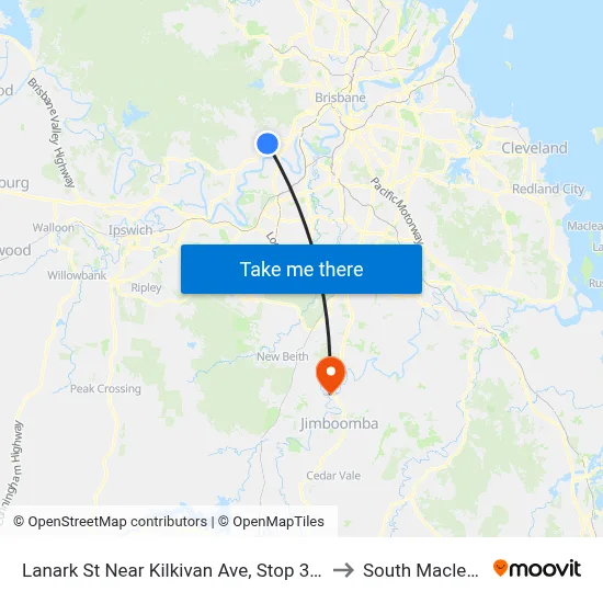 Lanark St Near Kilkivan Ave, Stop 39a to South Maclean map