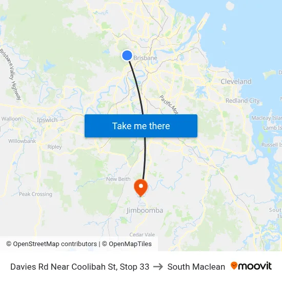 Davies Rd Near Coolibah St, Stop 33 to South Maclean map