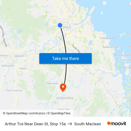 Arthur Tce Near Dean St, Stop 15a to South Maclean map