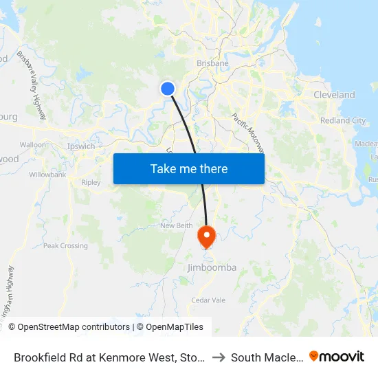 Brookfield Rd at Kenmore West, Stop 37 to South Maclean map