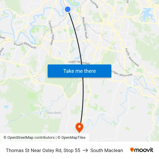 Thomas St Near Oxley Rd, Stop 55 to South Maclean map