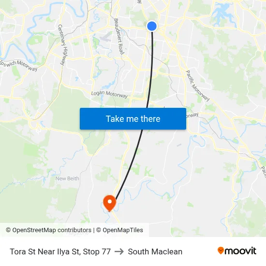 Tora St Near Ilya St, Stop 77 to South Maclean map