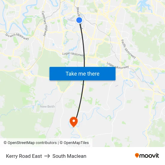 Kerry Road East to South Maclean map