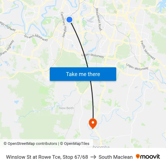 Winslow St at Rowe Tce, Stop 67/68 to South Maclean map