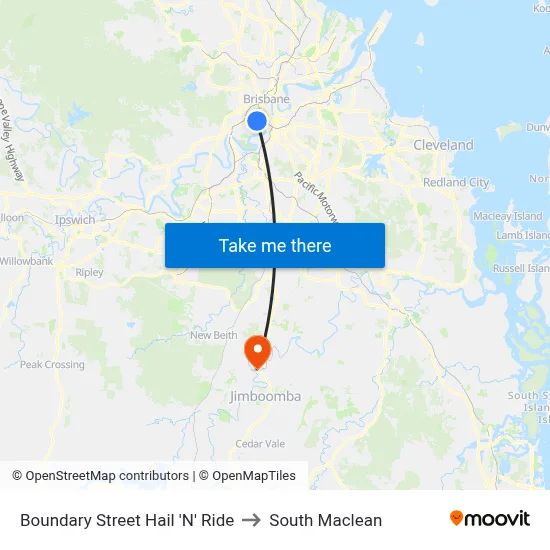 Boundary Street Hail 'N' Ride to South Maclean map