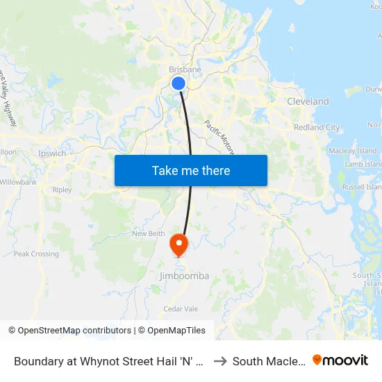 Boundary at Whynot Street Hail 'N' Ride to South Maclean map