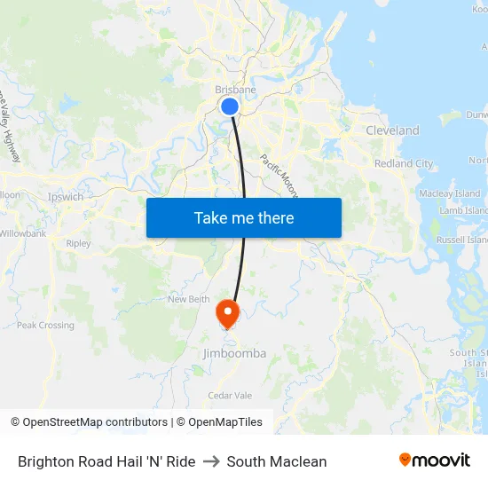Brighton Road Hail 'N' Ride to South Maclean map