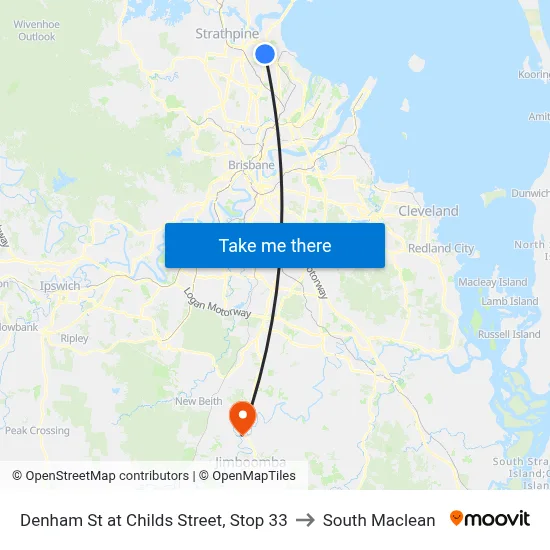 Denham St at Childs Street, Stop 33 to South Maclean map