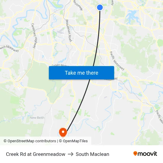 Creek Rd at Greenmeadow to South Maclean map