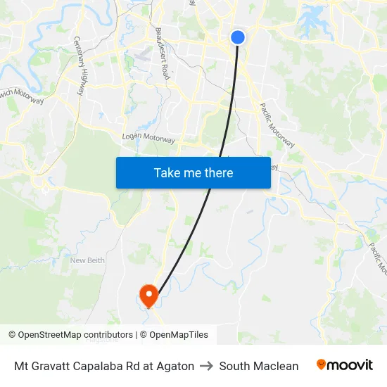 Mt Gravatt Capalaba Rd at Agaton to South Maclean map