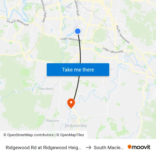 Ridgewood Rd at Ridgewood Heights to South Maclean map