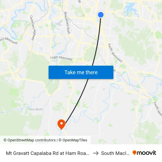 Mt Gravatt Capalaba Rd at Ham Road South to South Maclean map