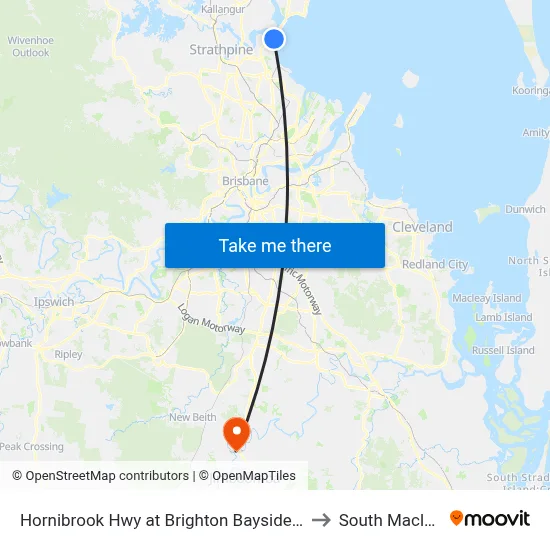 Hornibrook Hwy at Brighton Bayside Park to South Maclean map