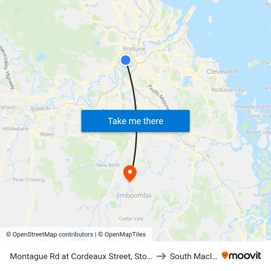 Montague Rd at Cordeaux Street, Stop 30/14 to South Maclean map