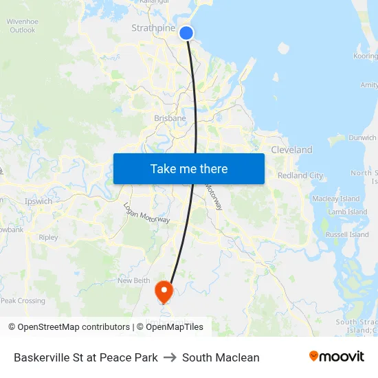 Baskerville St at Peace Park to South Maclean map