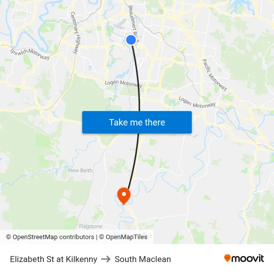 Elizabeth St at Kilkenny to South Maclean map