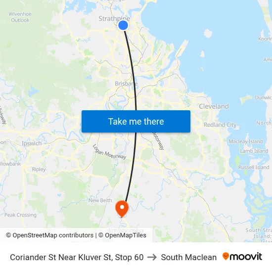 Coriander St Near Kluver St, Stop 60 to South Maclean map
