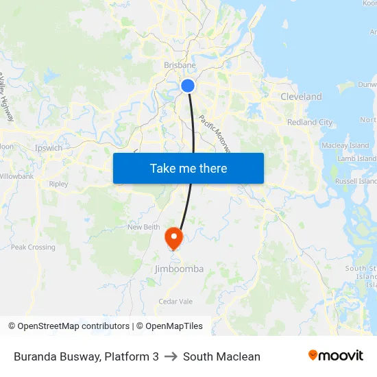 Buranda Busway, Platform 3 to South Maclean map