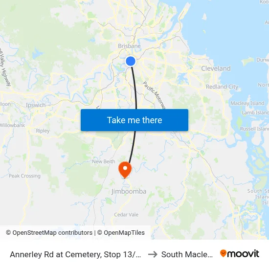 Annerley Rd at Cemetery, Stop 13/18 to South Maclean map