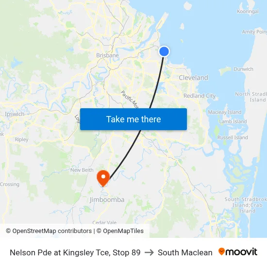 Nelson Pde at Kingsley Tce, Stop 89 to South Maclean map