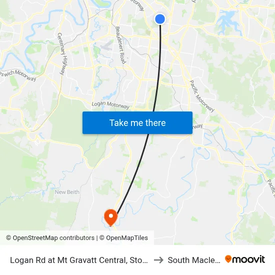 Logan Rd at Mt Gravatt Central, Stop 37 to South Maclean map