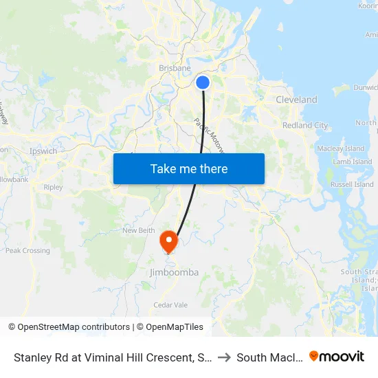 Stanley Rd at Viminal Hill Crescent, Stop 35a to South Maclean map
