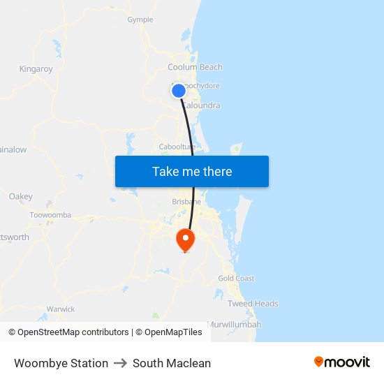 Woombye Station to South Maclean map