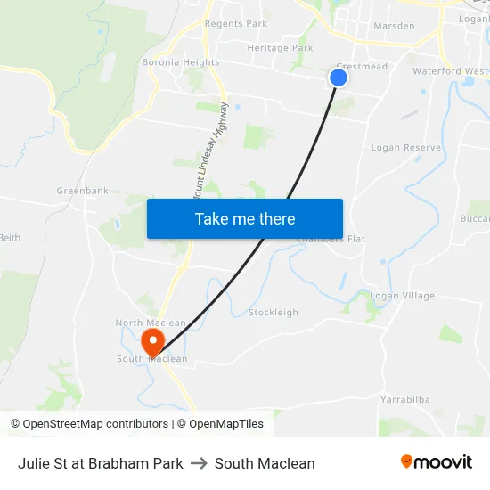 Julie St at Brabham Park to South Maclean map