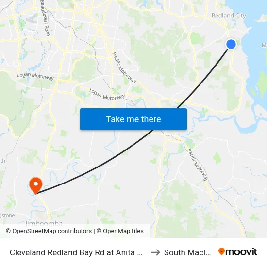 Cleveland Redland Bay Rd at Anita Street to South Maclean map