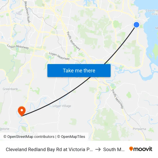 Cleveland Redland Bay Rd at Victoria Point High School to South Maclean map