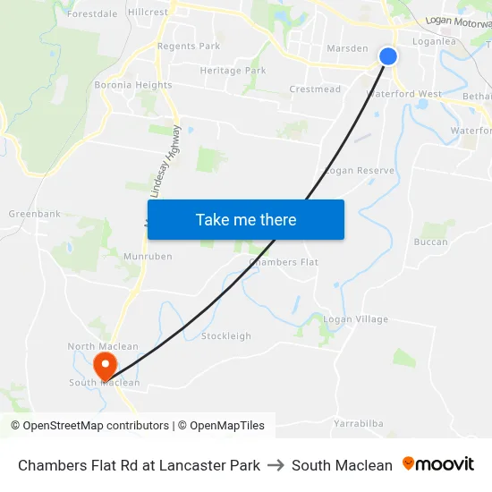 Chambers Flat Rd at Lancaster Park to South Maclean map