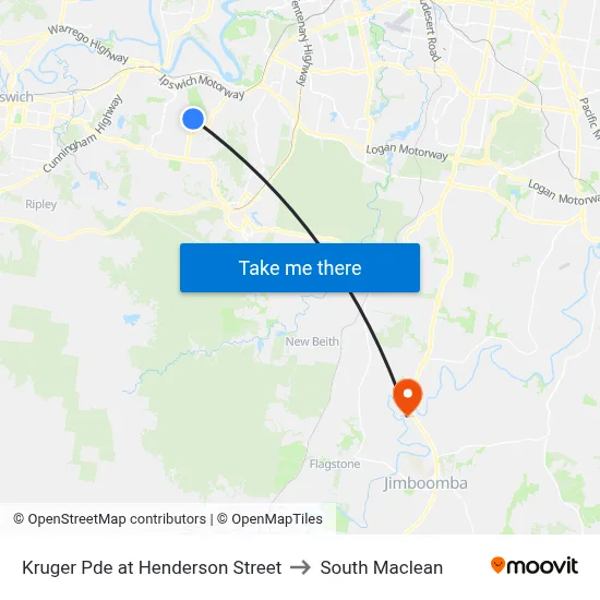 Kruger Pde at Henderson Street to South Maclean map