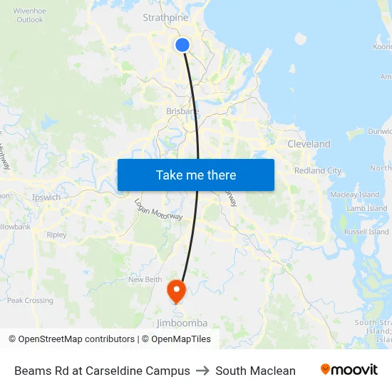 Beams Rd at Carseldine Campus to South Maclean map