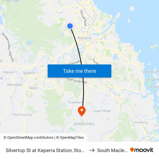 Silvertop St at Keperra Station, Stop 30 to South Maclean map
