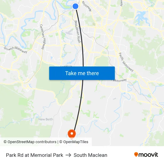 Park Rd at Memorial Park to South Maclean map