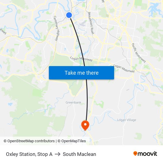 Oxley Station, Stop A to South Maclean map