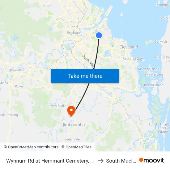 Wynnum Rd at Hemmant Cemetery, Stop 44 to South Maclean map