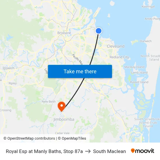 Royal Esp at Manly Baths, Stop 87a to South Maclean map