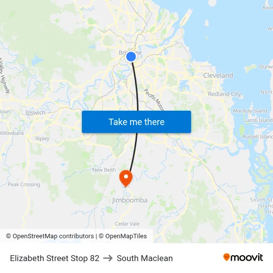 Elizabeth Street Stop 82 to South Maclean map