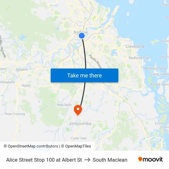 Alice Street Stop 100 at Albert St to South Maclean map