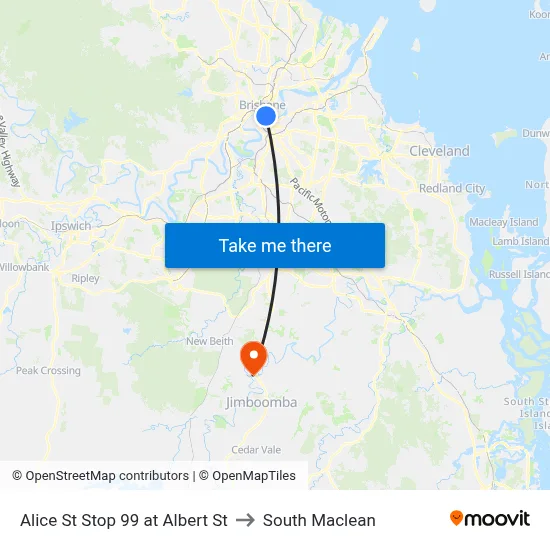Alice St Stop 99 at Albert St to South Maclean map