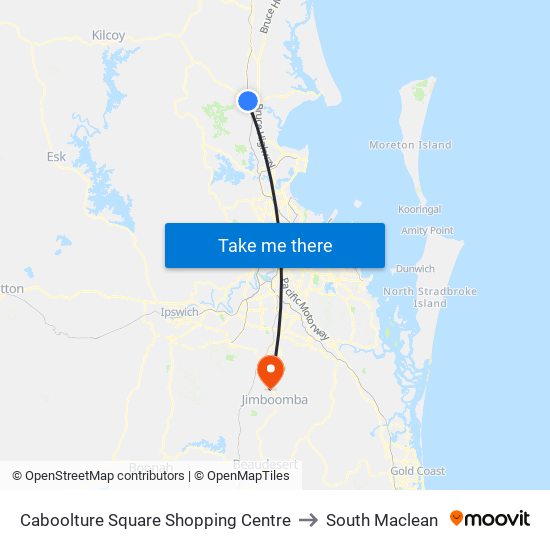 Caboolture Square Shopping Centre to South Maclean map