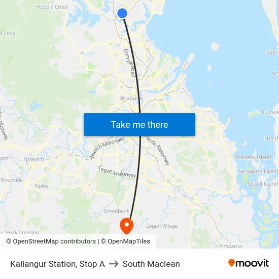 Kallangur Station, Stop A to South Maclean map