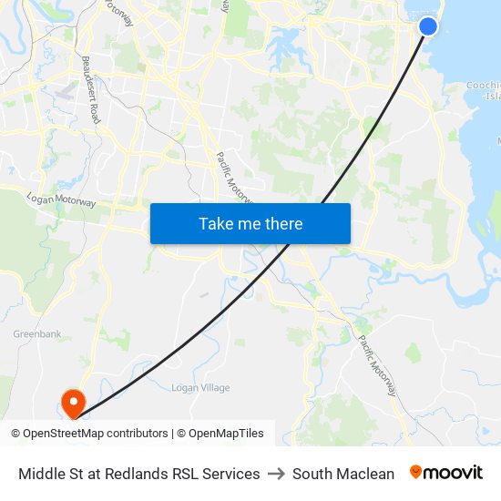 Middle St at Redlands RSL Services to South Maclean map